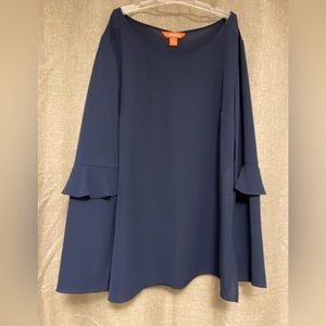 Navy ruffled long sleeve